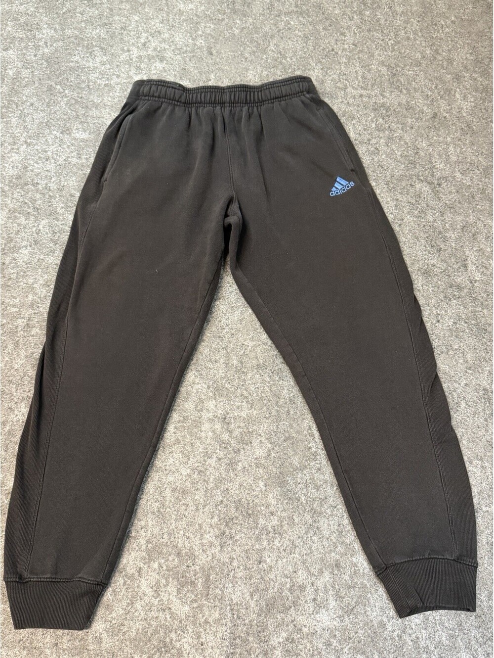 Adidas Jogger Sweatpants Mens Large Black Fleece Tapered Athletic Pants
